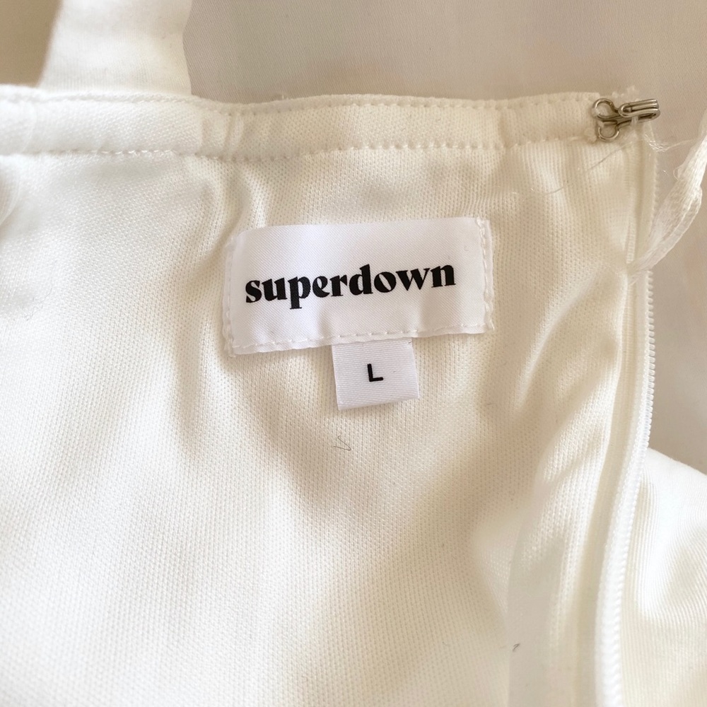 🆕 Revolve | Superdown Siona Tie Dress L White - Picture 10 of 12